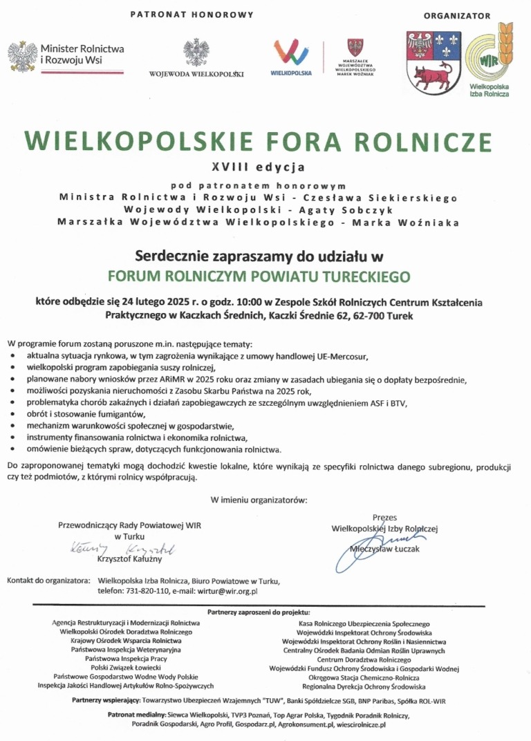 WIELKOPOLSKIE FORA ROLNICZE