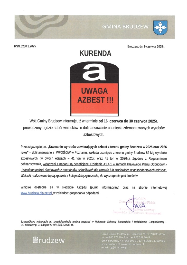 Kurenda dot. Azbestu