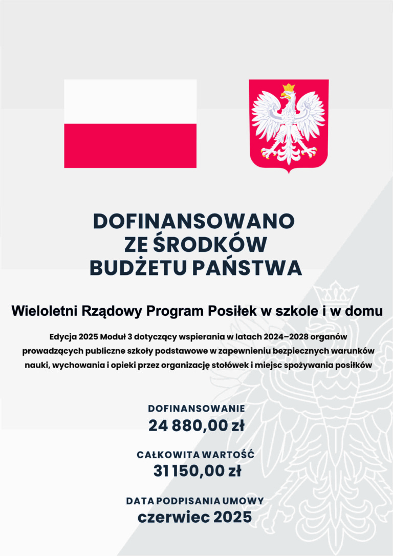 Wieloletni program „Posiłek w szkole i w domu” na lata 2024 – 2028 w Gminie Brudzew